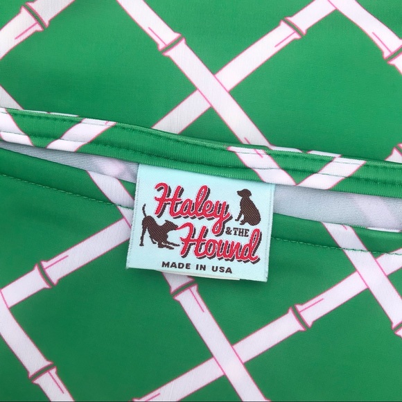 Haley & The Hound green bamboo pattern stretchy sundress, sml - Picture 6 of 7